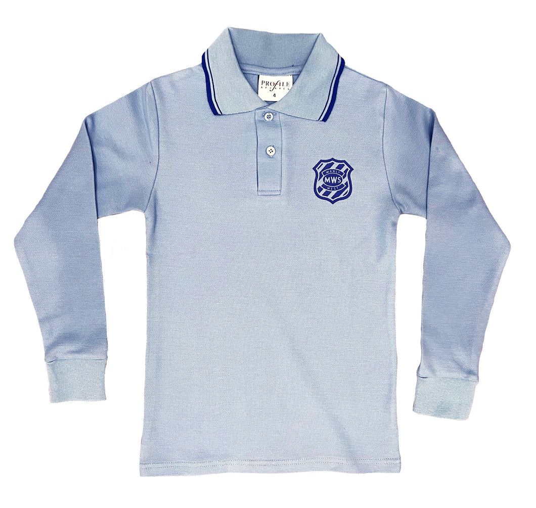 Blue LONG Sleeve Polo